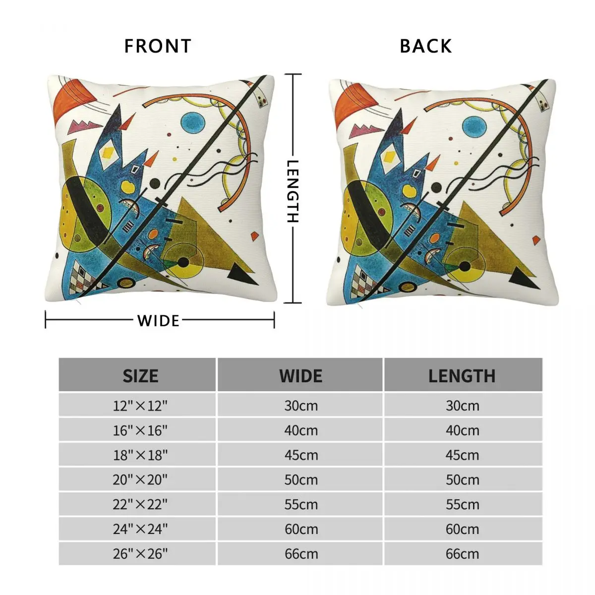 Wassily Kandinsky Arch And Point Square Pillowcase Polyester Linen Velvet Printed Zip Decor Pillow Case Bed Cushion Cover 45x45