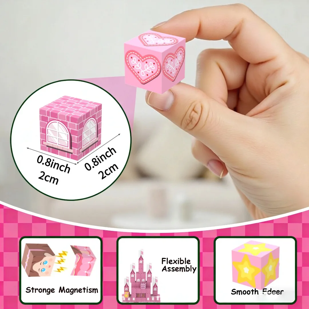 ตัวต่อแม่เหล็กดอกซากุระ ปราสาทเจ้าหญิง สวน ของเล่นเสริมพัฒนาการ STEM Montessori แม่เหล็กสัมผัสสำหรับเด็กเล็ก