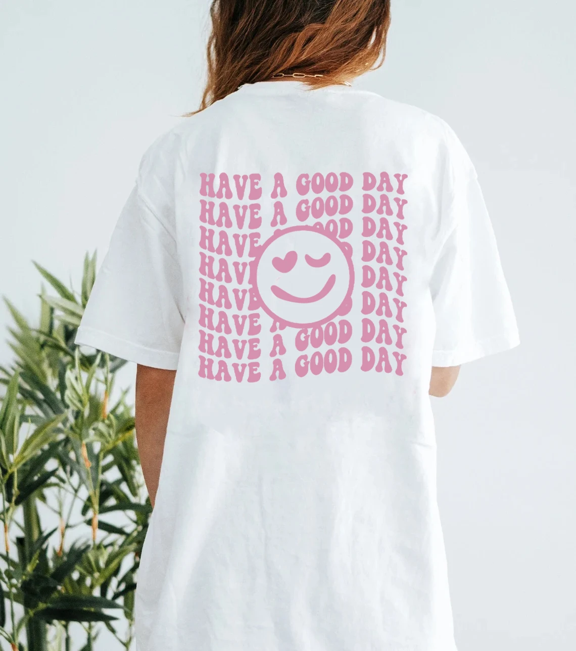 Have A Good Day T-Shirt Happy Face Tee Stay Positive Shirt Women Retro Smile graphic Casual pure cotton vintage Top