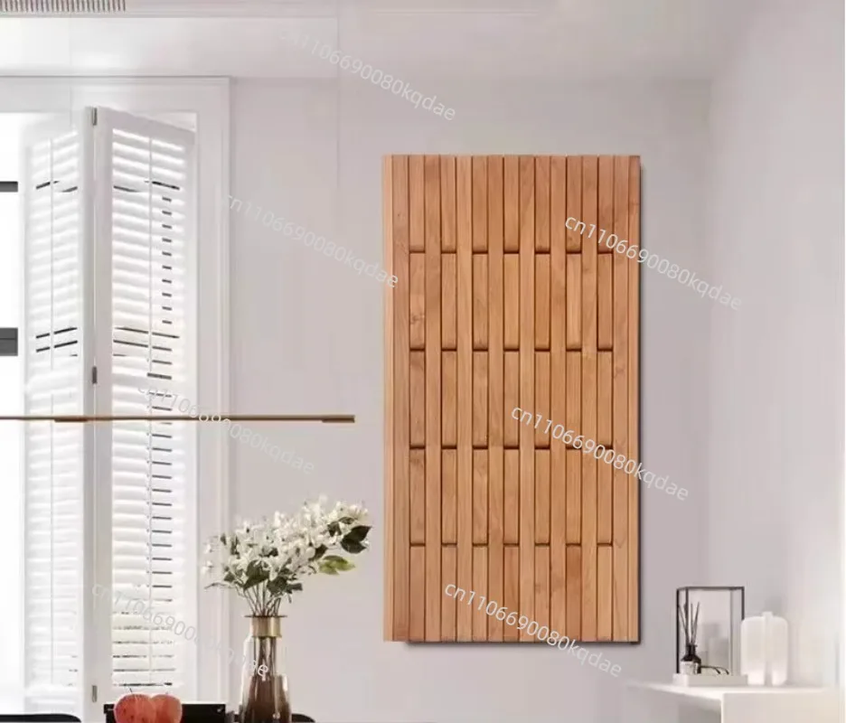 Modern Wood Slatted Wall Panel With Hidden Hooks Wall‑Mounted Coat Rack Minimalist Entryway Storage Organizer For Bags Hats