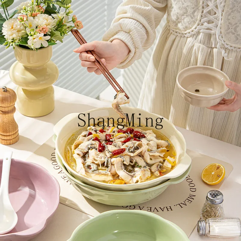 

CL cream wind sauerkraut fish large basin bowl household new binaural soup bowl large boiled soup basin