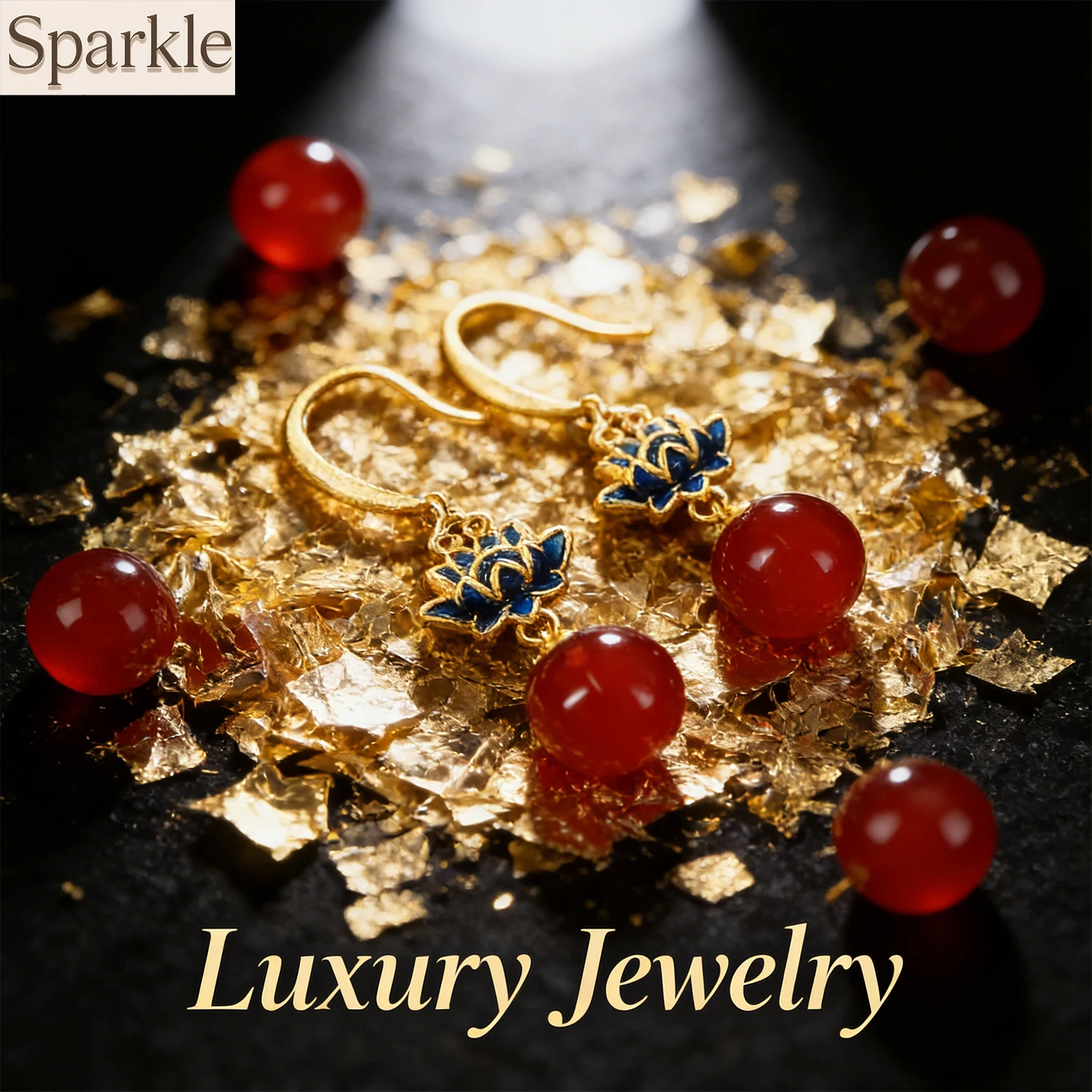 

2026Vintage Chinese Style Enamel Lotus Flower Drip Oil Earrings Red round Resin Pendant for Women Casual Party Jewelry Accessory