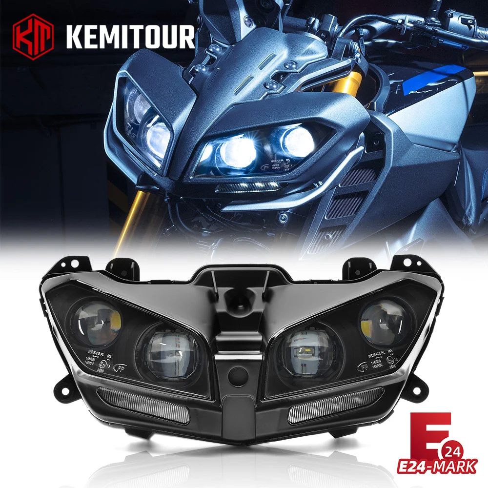 MT09 LED-Projektor-Scheinwerfer DRL-Einheit für Yamaha MT 09 MT-09 FZ09 2017 2018 2019 2020 Wasserdichter Motorrad-Scheinwerfer 110W Hell