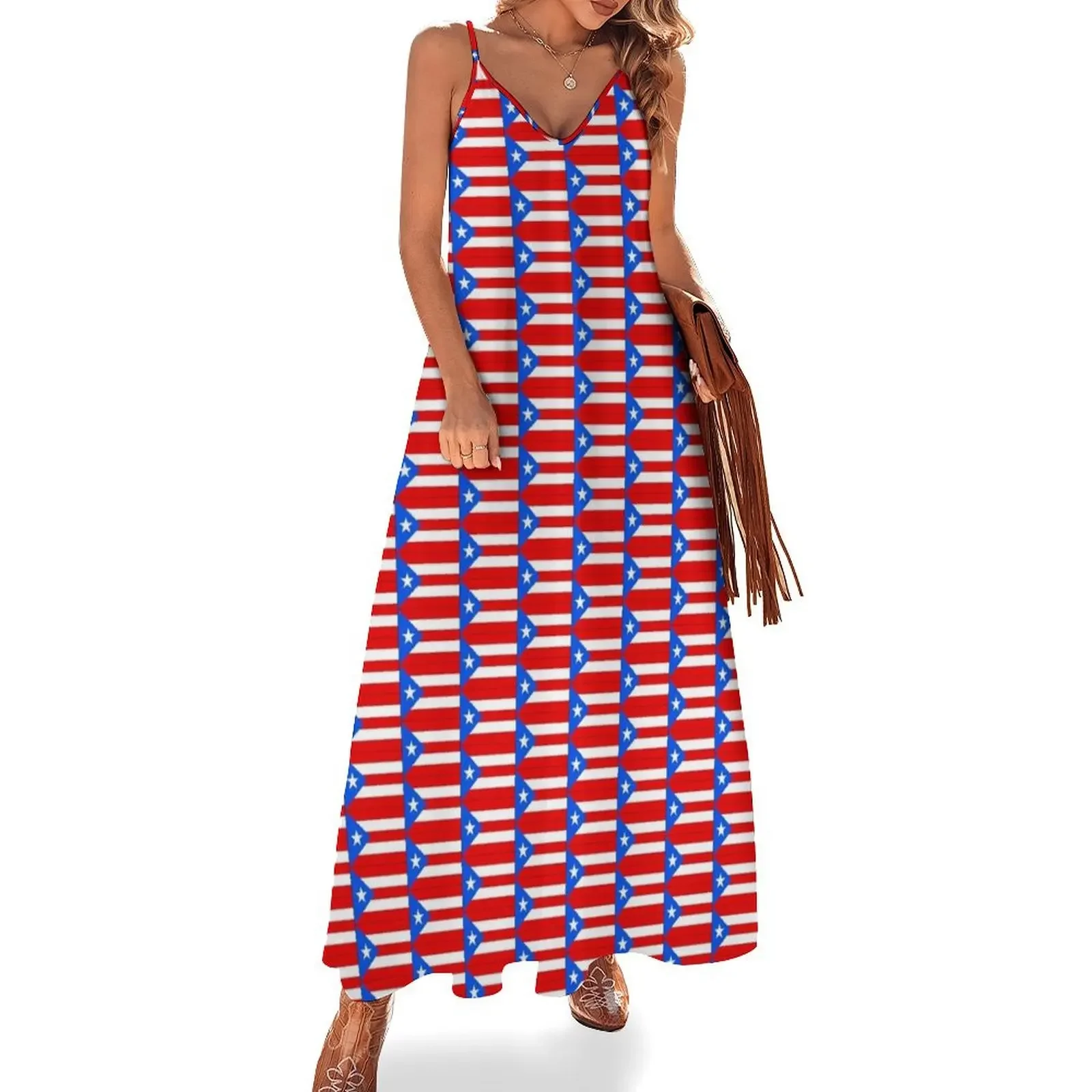 

Flag of Puerto Rico Sleeveless Dress dress women summer 2024 women's elegant loose dresses