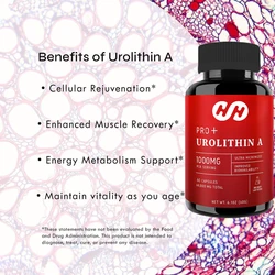 Urolithin A Capsules -1000 Mg, 60 Capsules for Advanced Cellular Health and Vitality, Healthy Aging, 60000 Mg Ultrafine Powder