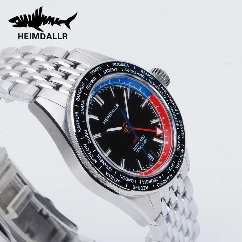 HEIMDALLR Dive Watch GMT NH34 Automatic Movemet Mechanical Watches Waterproof 100m Sapphire BGW9 Luminous Men Wristwatch