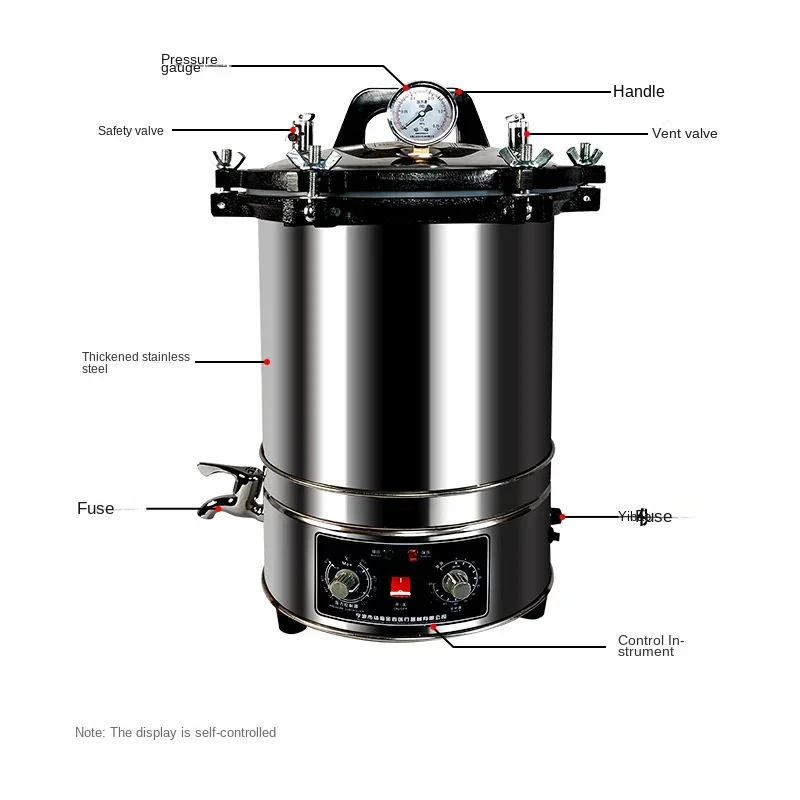 

Portable sterilization pot, pressure steam high-temperature sterilizer, fully automatic small medical disinfection pot, clinic