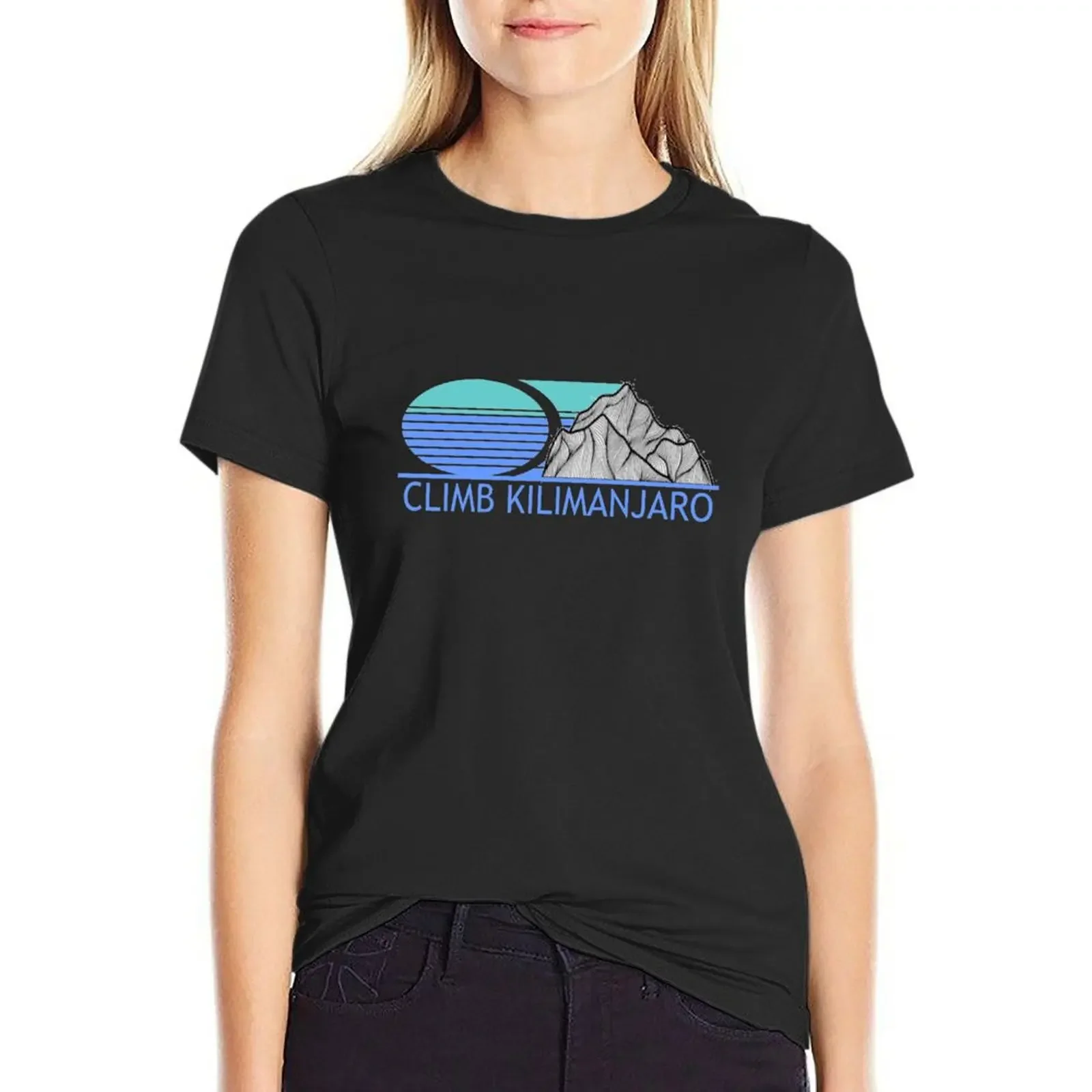 

climb kilimanjaro T-Shirt new edition animal print Short sleeve tee vintage clothes t-shirt dress for Women plus size