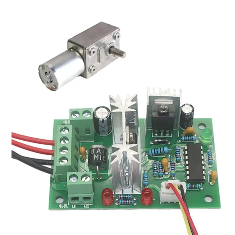 【GIFT】Dc Motor Speed Controller Adjustable Volt& 1 Pcs Reversible High Worm Geared Motor Torque Turbo Dc Motor 1 Pcs