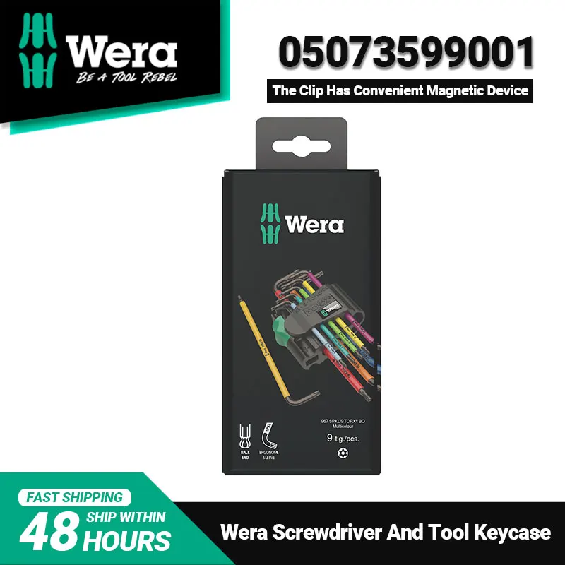 WERA 05073599001 967/9 TX BO Multicolour 1 SB L-key Set for Tamper-proof TORX Screwdrivers 9Pieces Blacklaser 245Grams