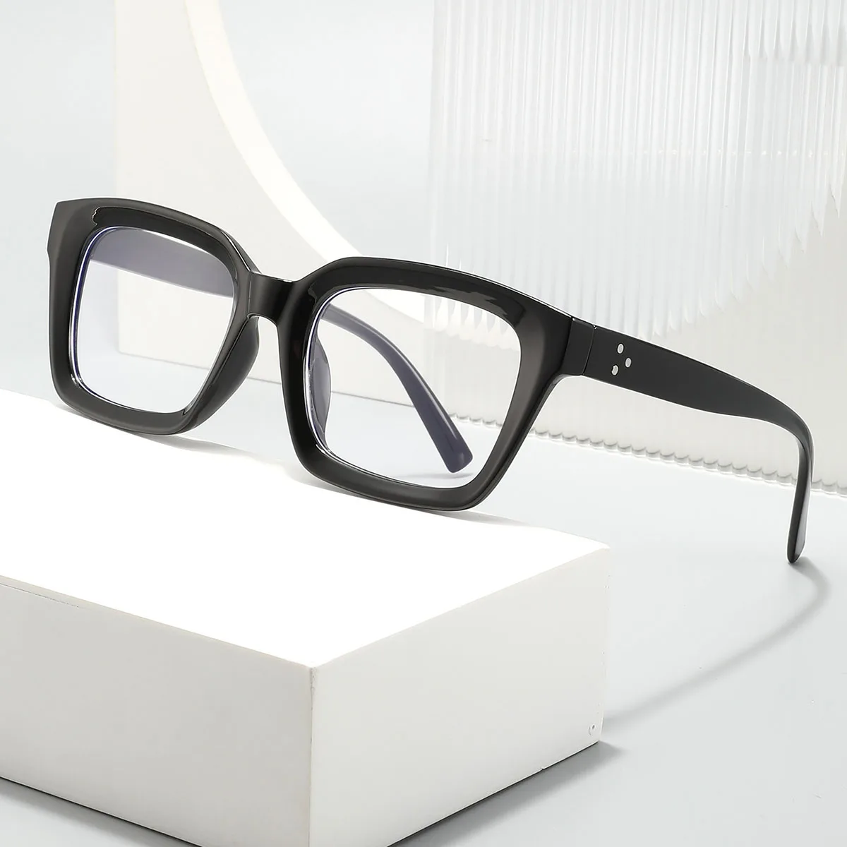 Neue quadratische Blaulichtfilter-Brille, einfarbig, für Street-Fotografie, einfacher Brillenrahmen, Business-Brillenrahmen