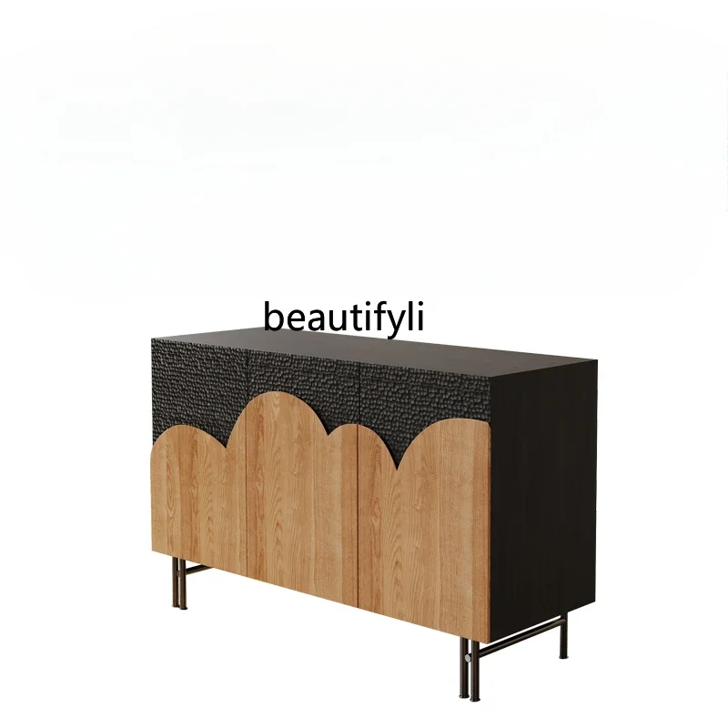 

dining side cabinet Solid wood storage display cabinet Against the wall Living room large-capacity entrance cabinet