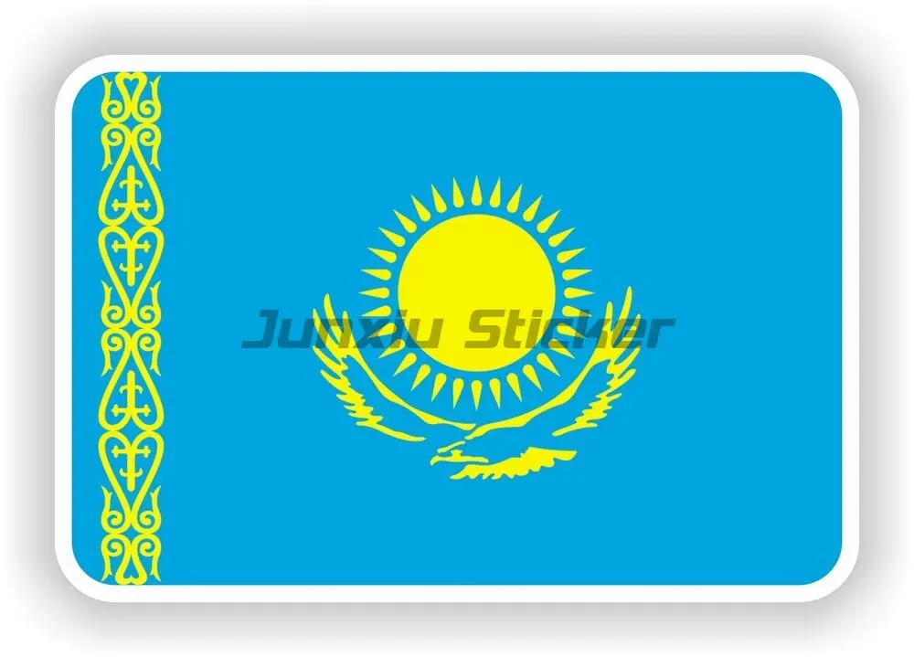 Kazakhstan Flag Bumper Window Decals Vinyl Sticker Bicycle Accessories Wall Stickers Rooms Truck Stickers Motorcycle Decals