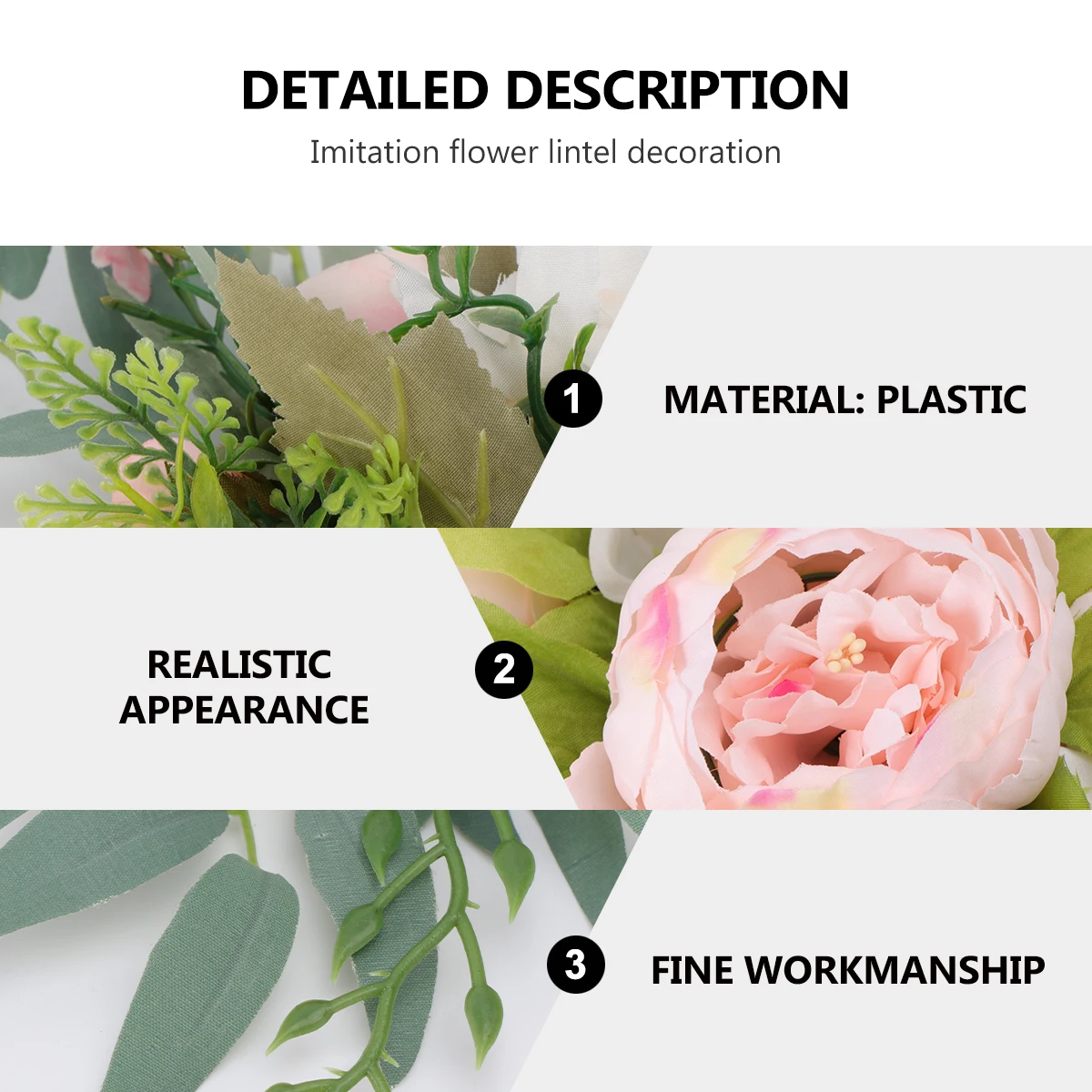 

Artificial Flower Decor Garland Peony Wreath for Wedding Home WallDecoration Photo Prop Peony Ornament Vivid Plants