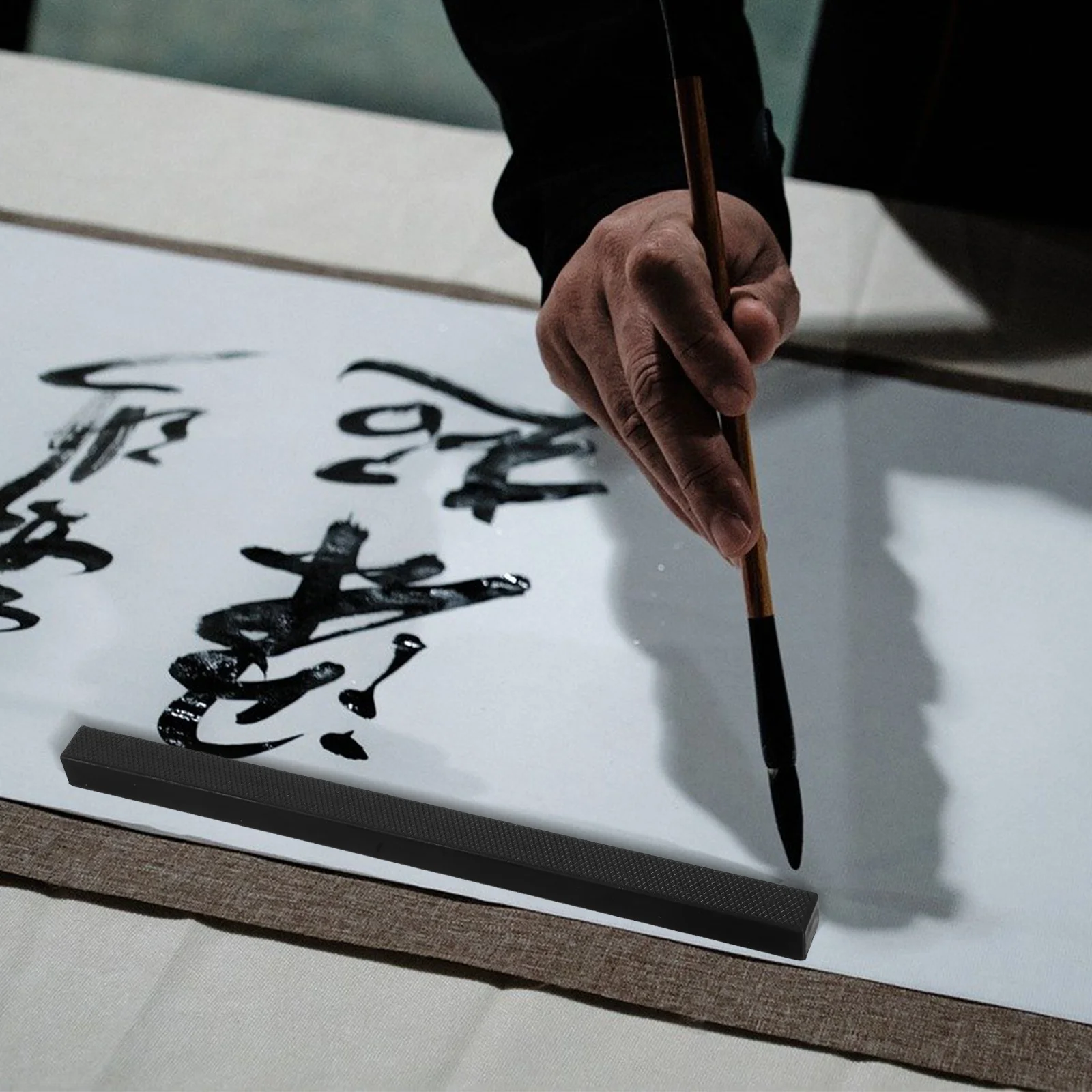 

Metal Chinese Calligraphy Paperweight Ruler Flat For Drawing Sewing Cutting Patterns Durable Art Craft Tool Office Desk Pressing