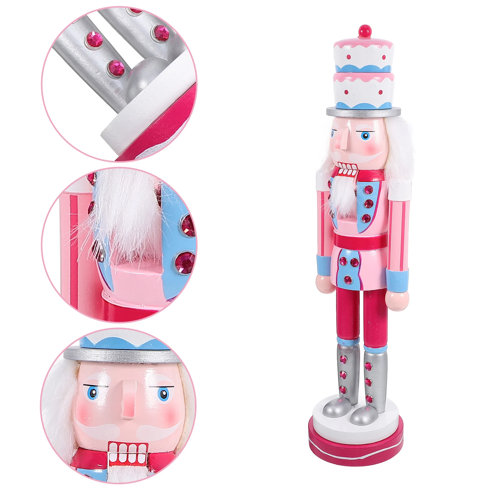 

Creative Wooden Decor Xmas Party Nutcracker Figures Wood Nutcrackers Craft Christmas Ornament Unique Holiday Nutcracker Sturdy