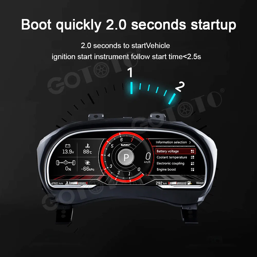 12.3 inch Instrument Cluster For Cadillac SRX XTS CTS ATS 2013‑2019 Digital Cluster Virtual Cockpit Car Multimedia Player Speed