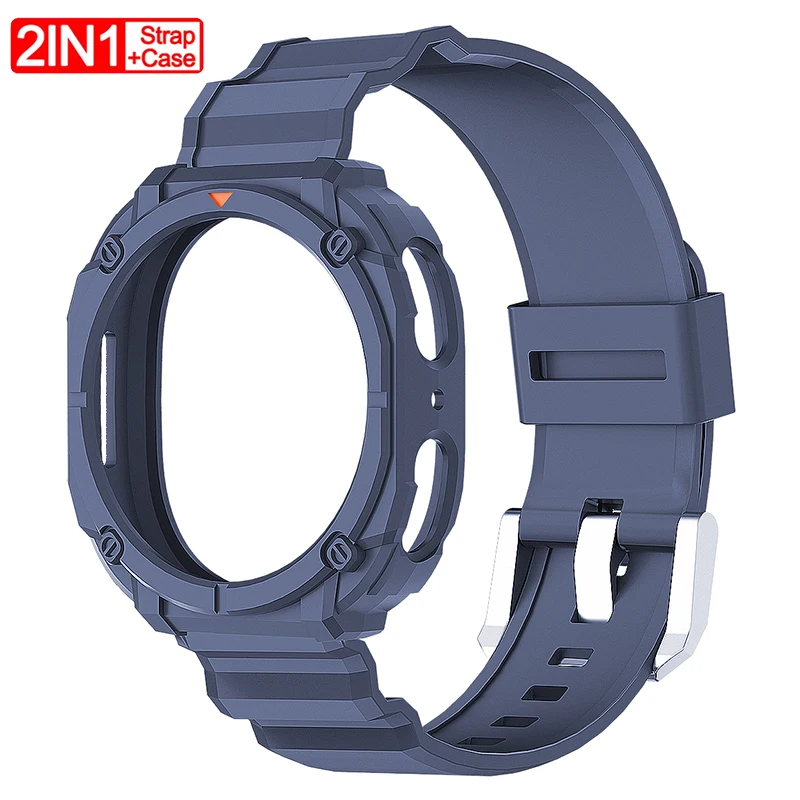 2-in-1 Case+Band for Samsung Galaxy Watch 8 40mm 44mm TPU Protective Shell Cover Silicone Strap for Galaxy Watch 8 Accessories