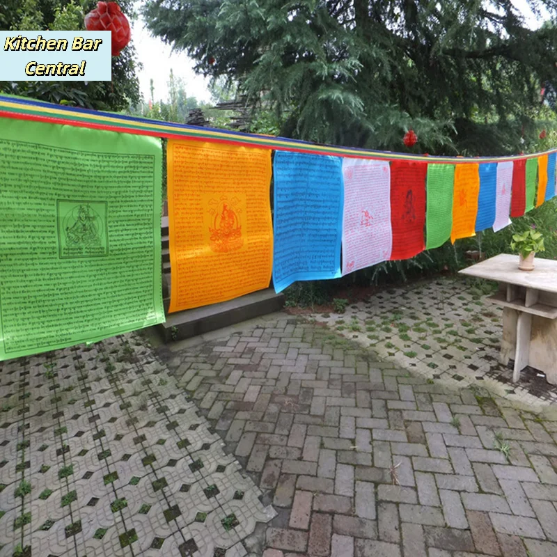 【10Sheet /set Religious Flags Tibetan Buddhist Prayer Flag Tibet Lung Ta Banner Scriptures Flag】