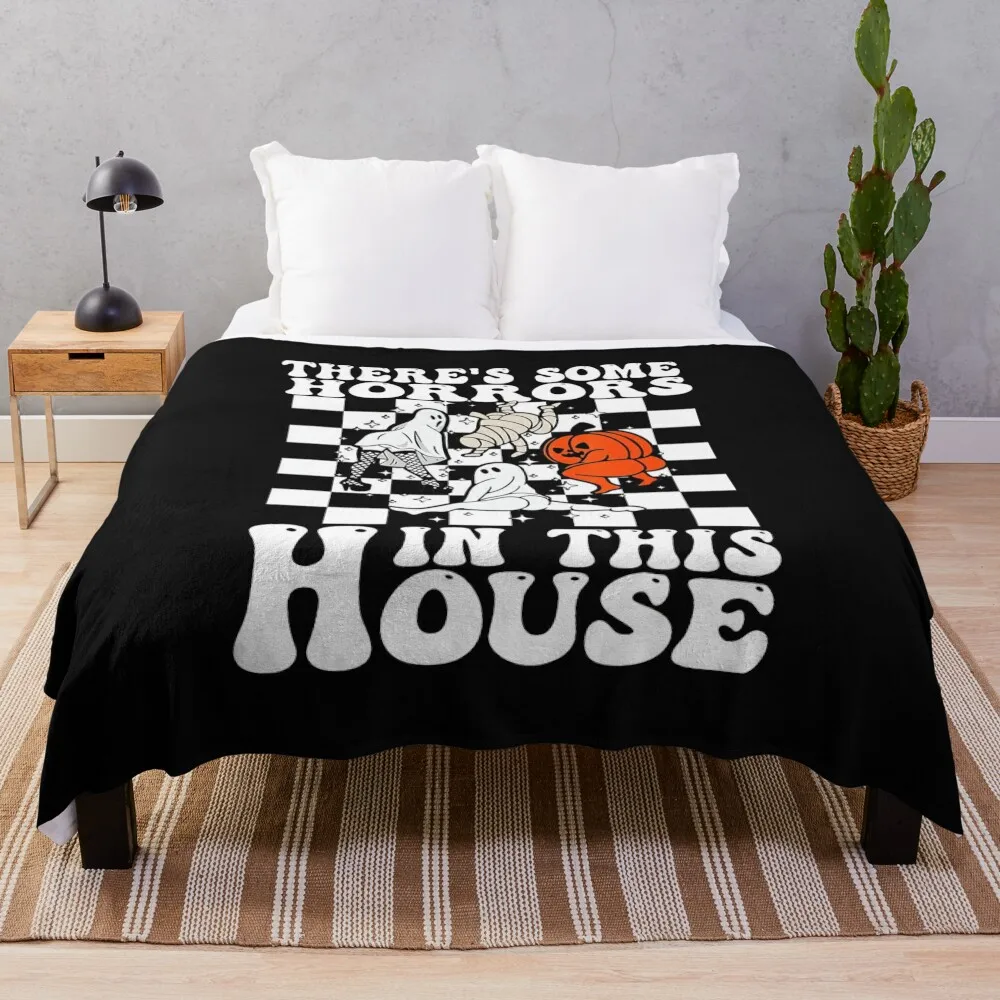 There's Some Horrors In This House Throw Blanket Furry Vintage Bed Fashionable Baby Blankets