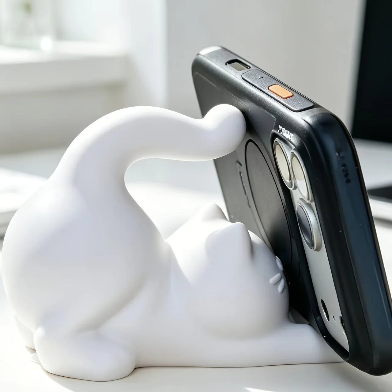 Desktop Storage Portable 3D Printed Cat Smartphone Holder Lazy Desktop Display Organizer For Video Watching Home Office Decor