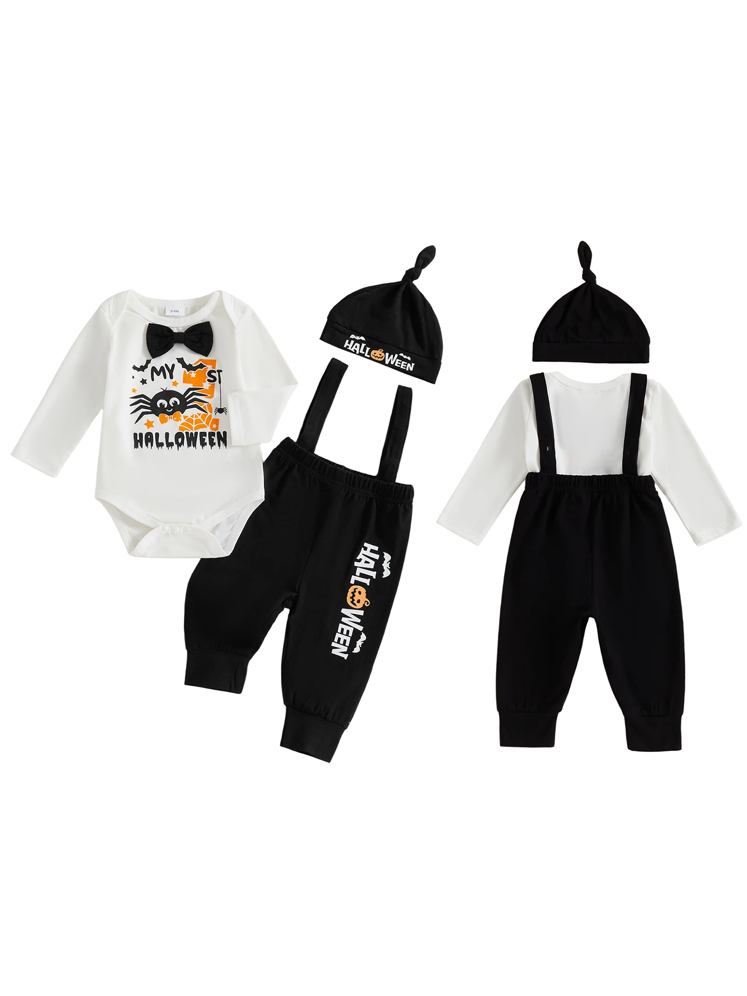 

Одежда на Хэллоуин для маленьких девочек, платье с длинными рукавами и принтом тыквы, леггинсы с эластичной резинкой на талии и повязка на голову, осенний наряд из 3 предметов