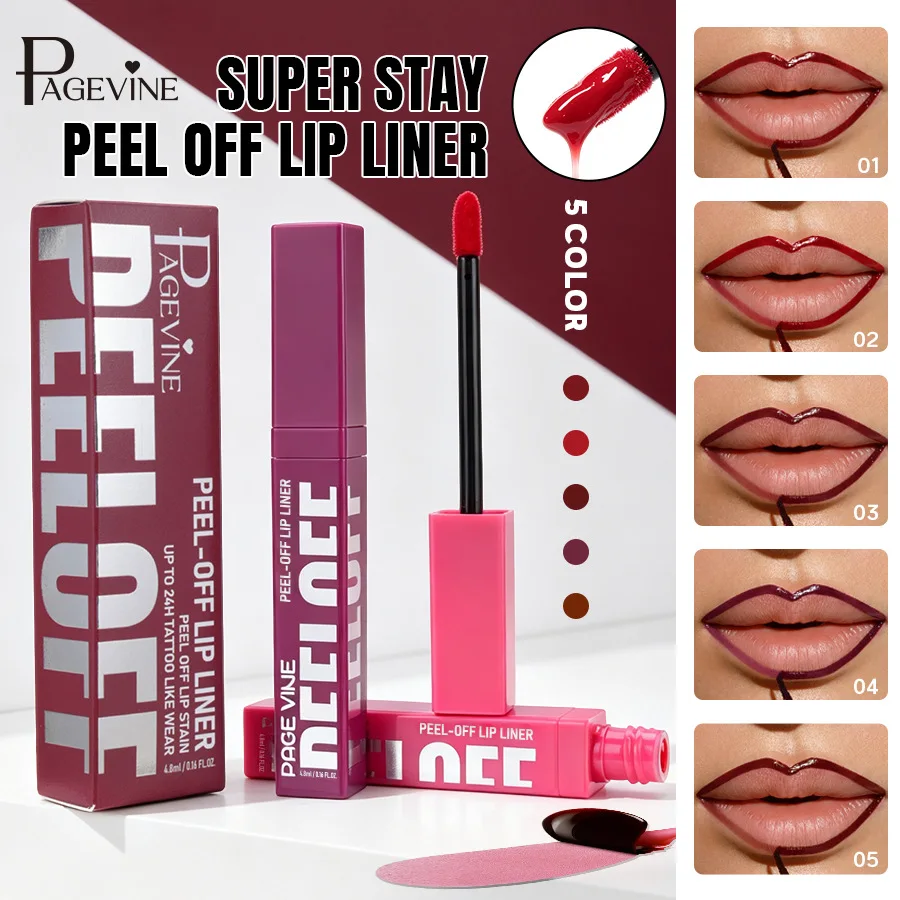 PAGENVINE Super Stay Peel Off Lip Liner Matte Tint Lip Stain Waterproof Long Lasting Lip Contour Lips Makeup Cosmetic for Women