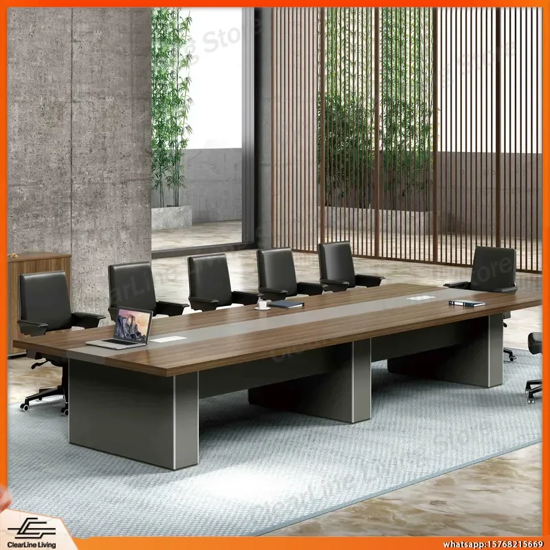 Modern Luxury Conference Table for Office 10-16 Seater Rectangular Meeting Desk Commercial Workplace Furniture Executive