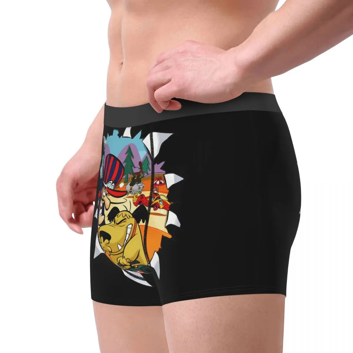 Men Muttley Wacky Races Dog Cartoon Underwear Sexy Boxer Briefs Shorts Panties Homme Polyester Underpants