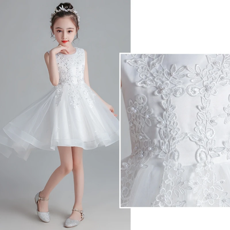 Girls Elegant Party Luxury Princesa Europea Dresses Weddings Christening Prom Garden 3 6 10 12 Years Children Pink Sale Clothing