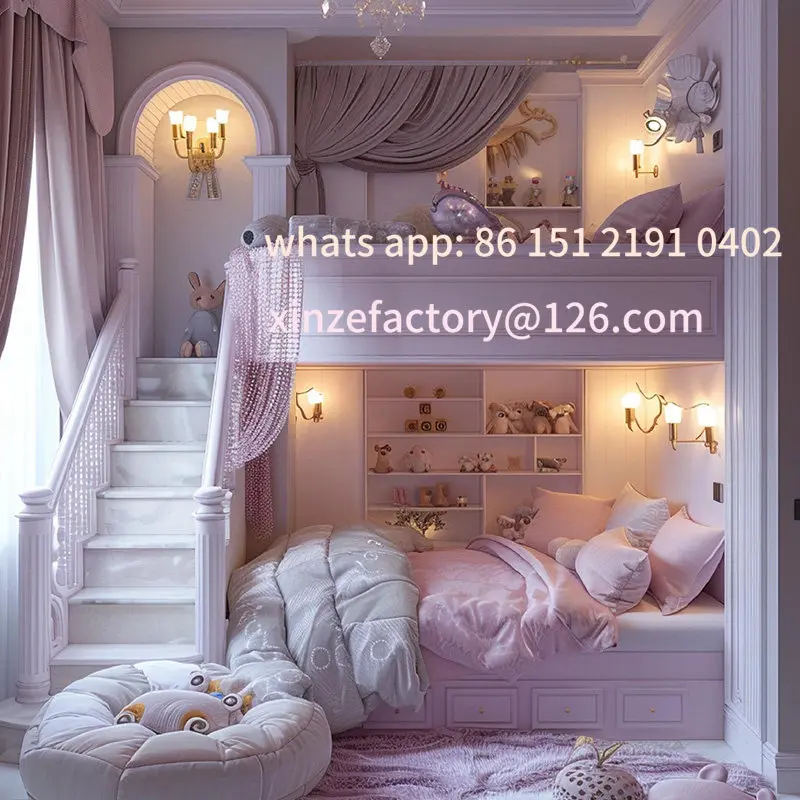 Customizable upper and lower beds Castle not disturb beds Hotel B & B Whole house Customized solid wood luxury tree house beds