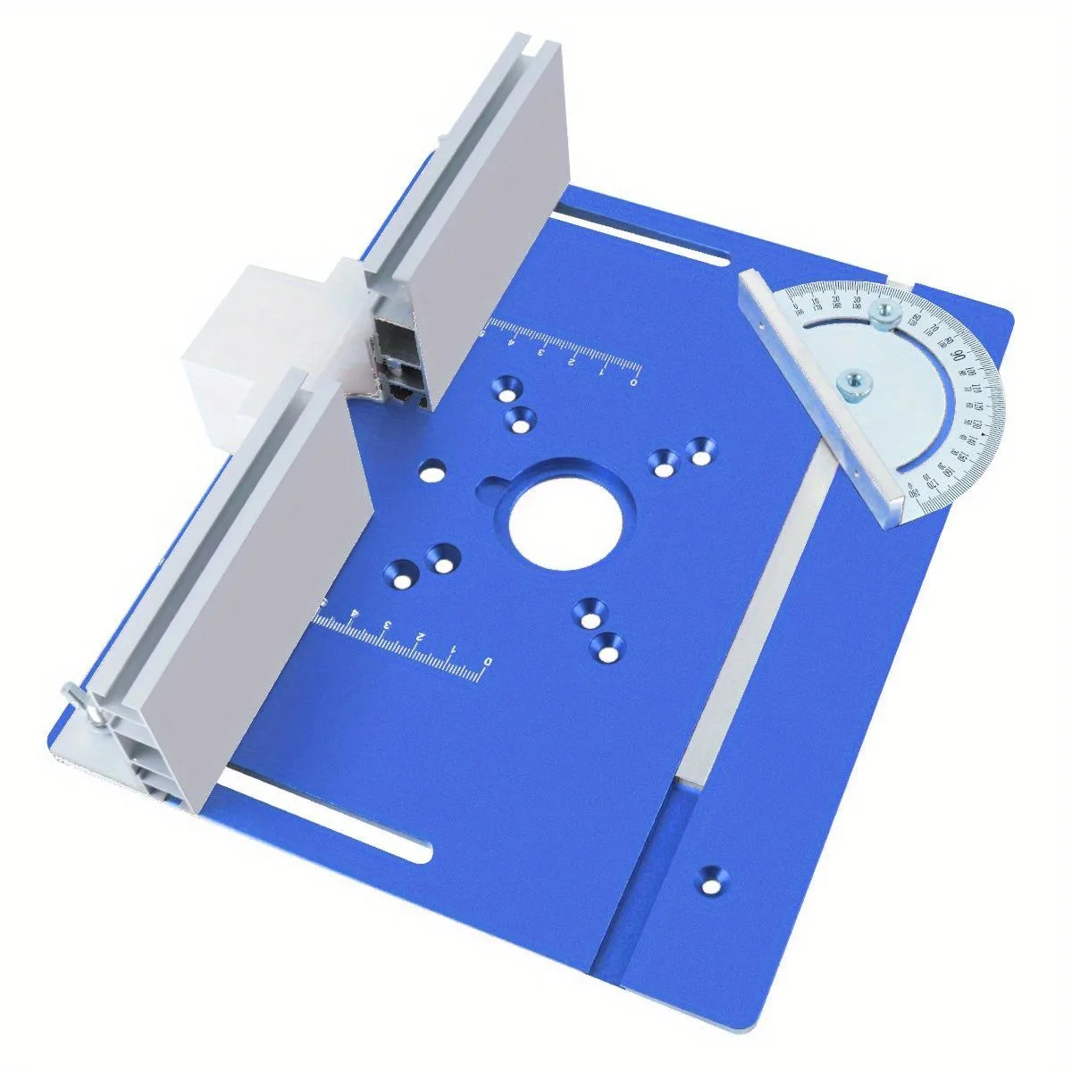 Aluminium Router Table Insert Plate Woodworking Benches Router Flip Plate with Miter Gauge Guide Aluminium Fence Sliding Bracket