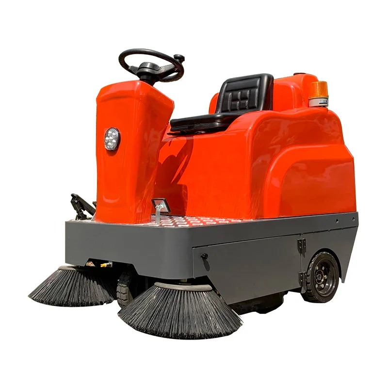 SJ1250 Industrial Floor Sweeper Cleaning Machine Battery Electric Ride On Road Vacuum Sweeper