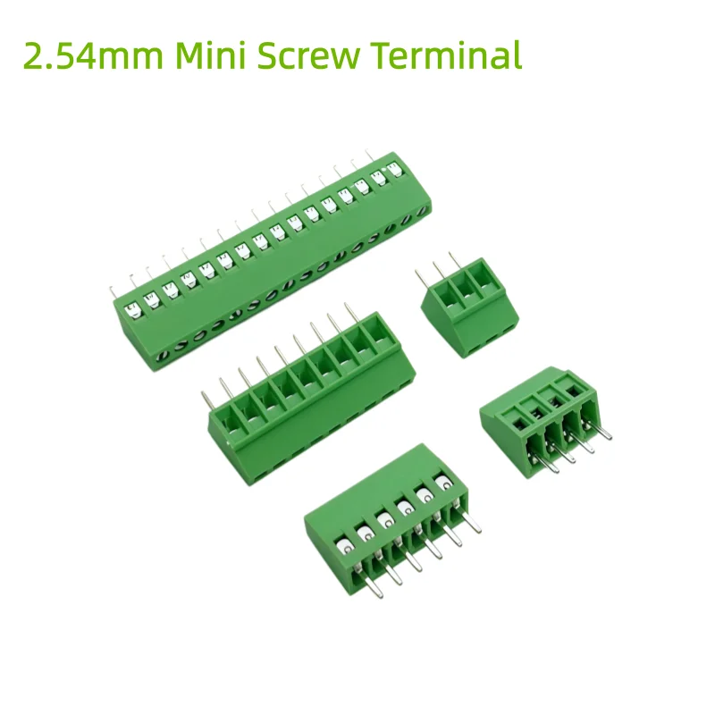 10Pcs KF128 2.54mm Pitch PCB Screw Terminal Block Green Wire Connector 2 3 4 5 6 7 8 9 10 12 Pin