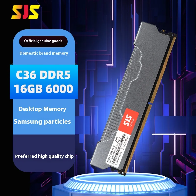 

SEJISHI Memoria Ram DDR5 16GB*1pcs 6000MHz UDIMM Desktop UDIMMRAM PC Computer Memory Samsang Chip