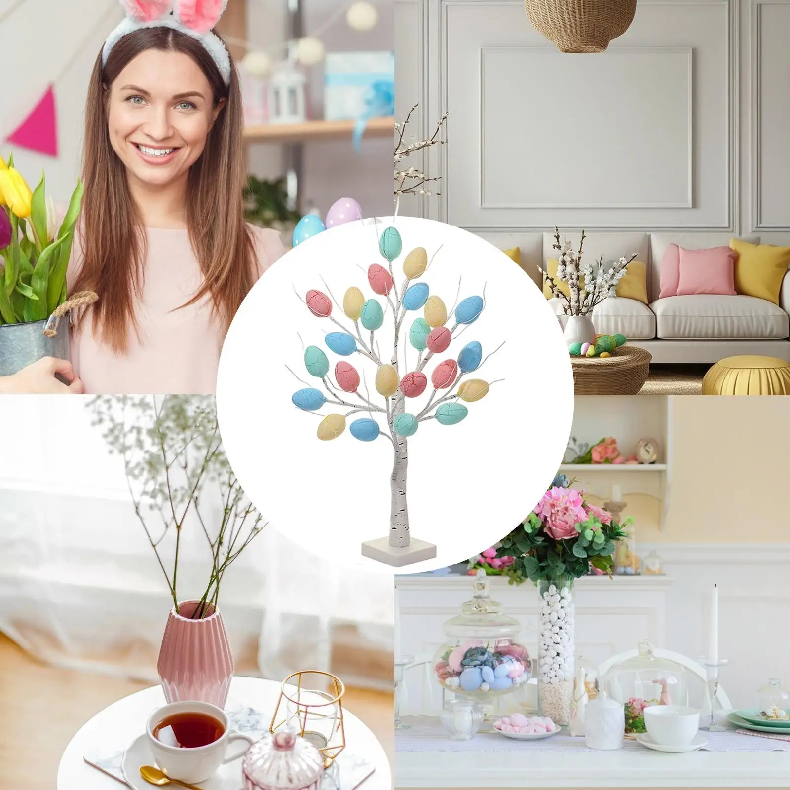 イースターツリー-led-曲げられる枝センターピース-236インチ-バッテリーとusb電源で動作するイースターエッグテーブルセンターピース-保育園のベッドサイド用