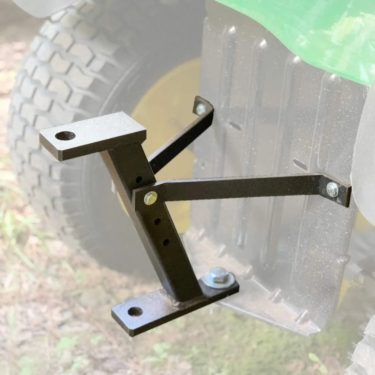 Lawn Mower Tractor Towing Hitch Garden Tools Multifunctional,Easy Hook Up Iron Black Garden Lawn Tow Mower Hitch Set