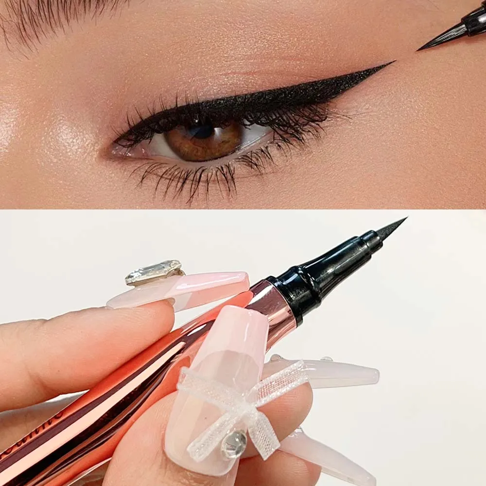 Zwarte Vloeibare Eyeliner Potlood Waterdicht Sneldrogend Geen Vlekken Onderste Wimpers Eyeliner Matte Duurzame Gladde Koreaanse Oogmake-Up