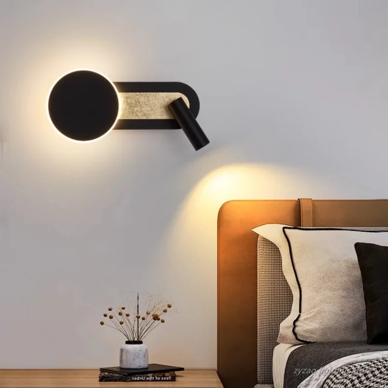 

Simple Wall Light Modern Bedroom Wall Lamp with Spotlight Nordic Creative Living Room Background Lighting Wall Decor Lamp