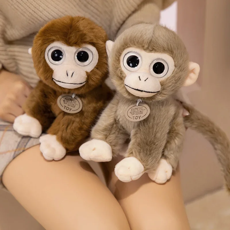 

Очаровательная реалистичная плюшевая игрушка-обезьянка, мягкая пушистая кукла-животное, милая обезьянка с большими глазами для коллекции любителей животных
