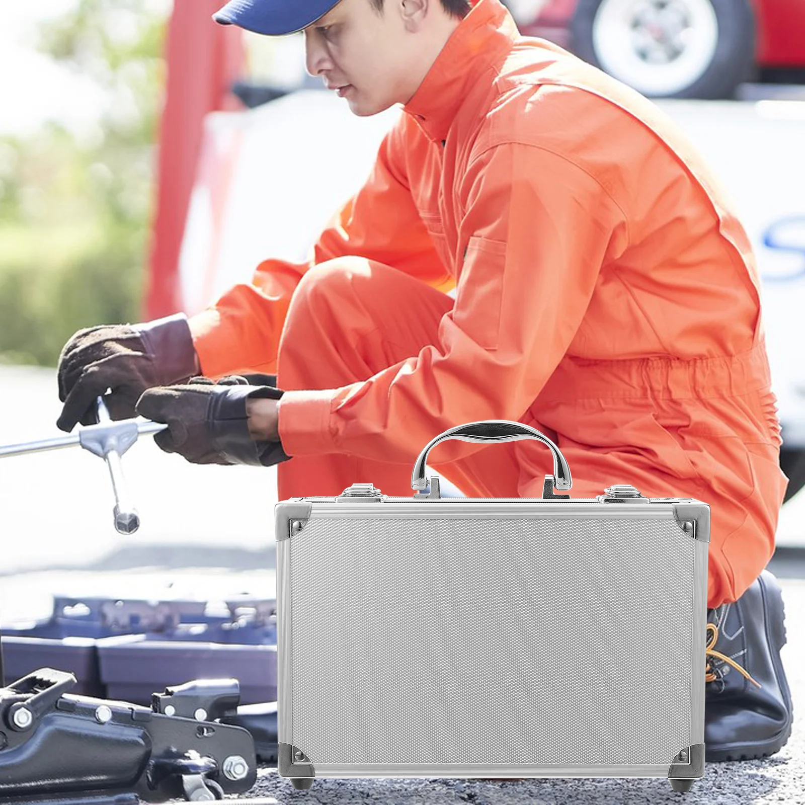 

Aluminum Tool Box Organizer Portable Storage Case For Tools Car Maintenance And Home Use With Exquisite Workmanship