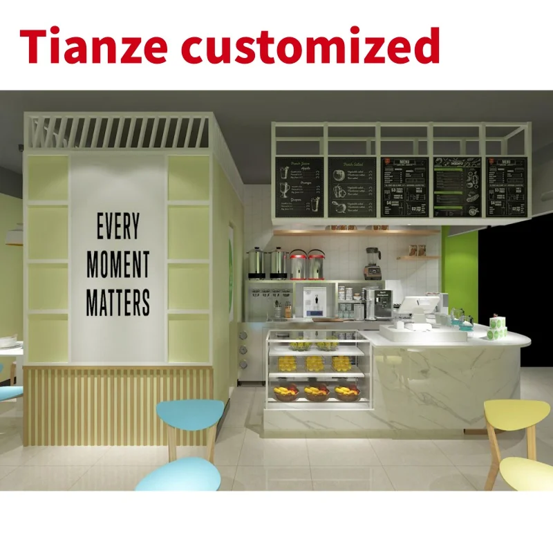 (customized)Fancy Milk Tea Store Interior Decoration Excellent Ideas Glass Wood Store Fixtures Bubble Tea Layout Customized Desi