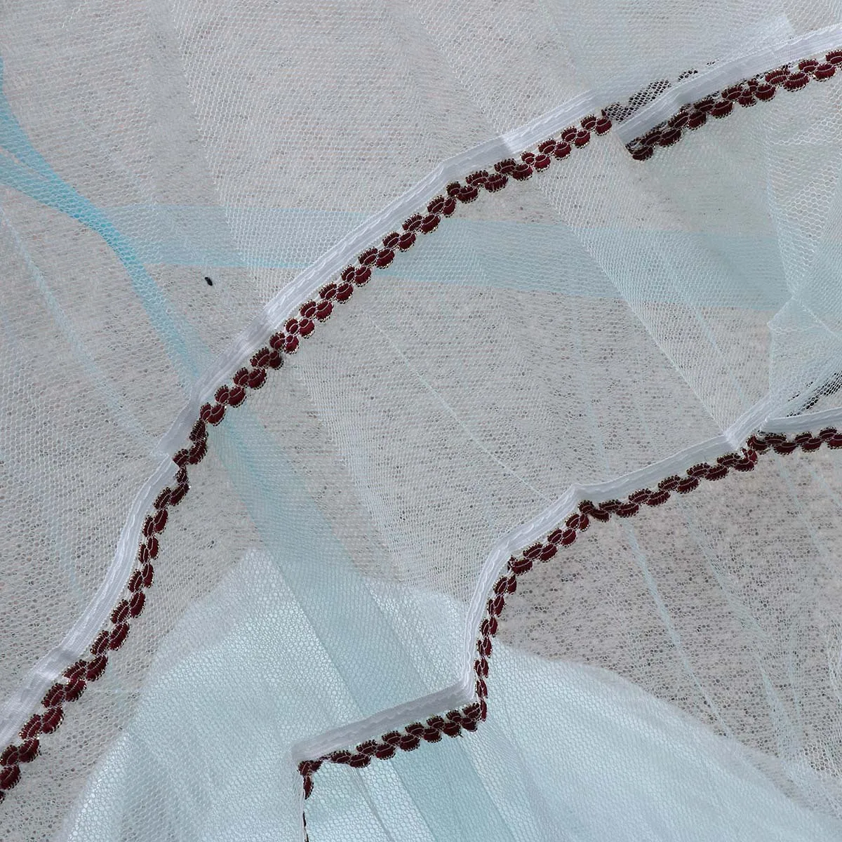 مظلة شبكية مستديرة باللون الأزرق المائي، شبكة لينة لسرير الأطفال الصغار، شبكة قابلة للتنفس لحماية سرير الطفل، حلقة معلقة على شكل قبة