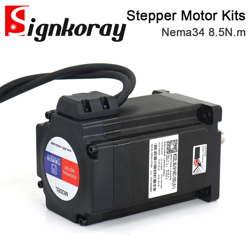 JMC 2Phase Nema34 8.5N.m الهجين حلقة مغلقة السائر محرك معزز سائق أطقم 2000 دورة في الدقيقة 6A رمح Dia.14mm 2HSS86H + 86J18118EC ل CNC #5