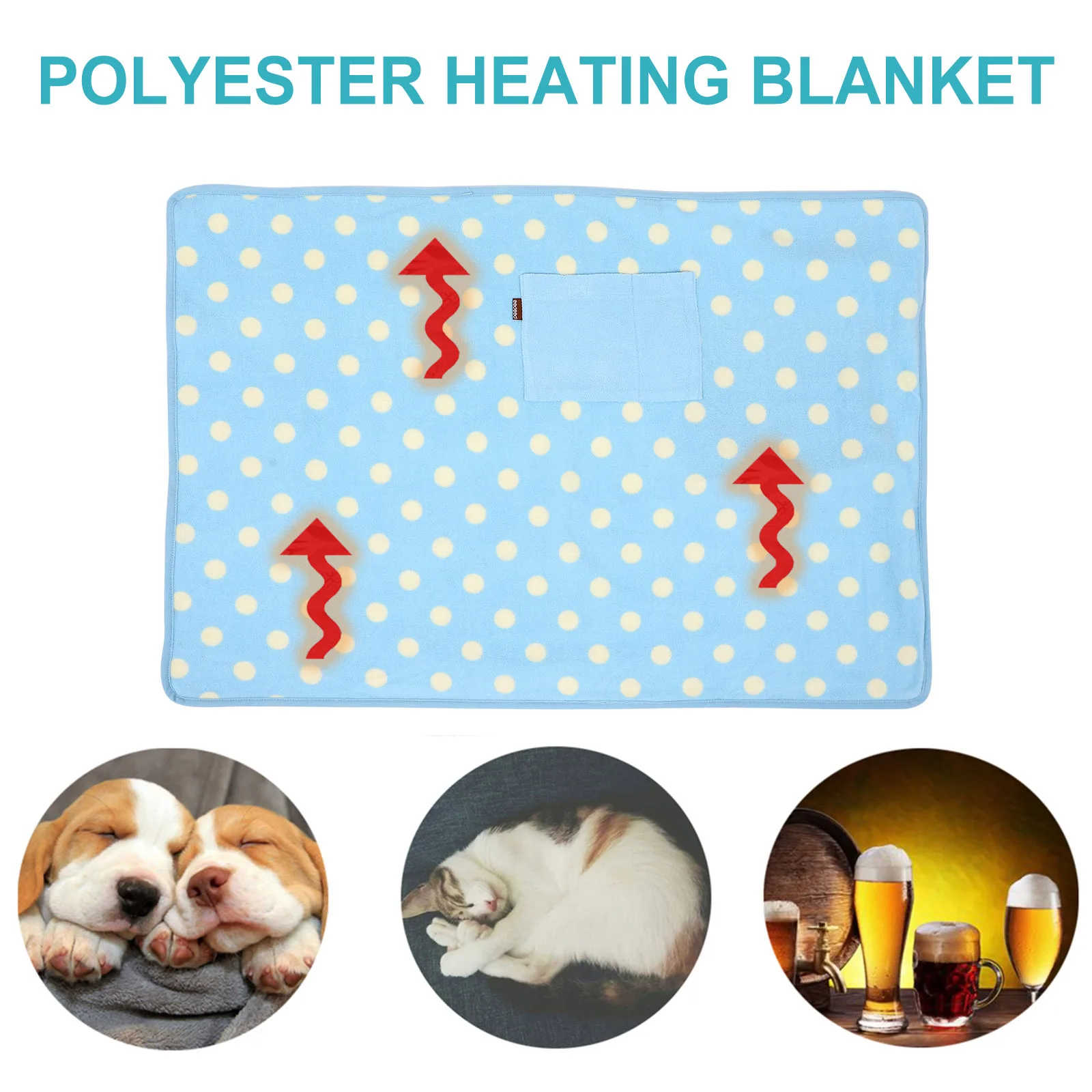 

Electric Heated Blanket Usb Powered Polyester Fast Heating Low Power Overheat Protection For Home Car Office Winter Use Portable