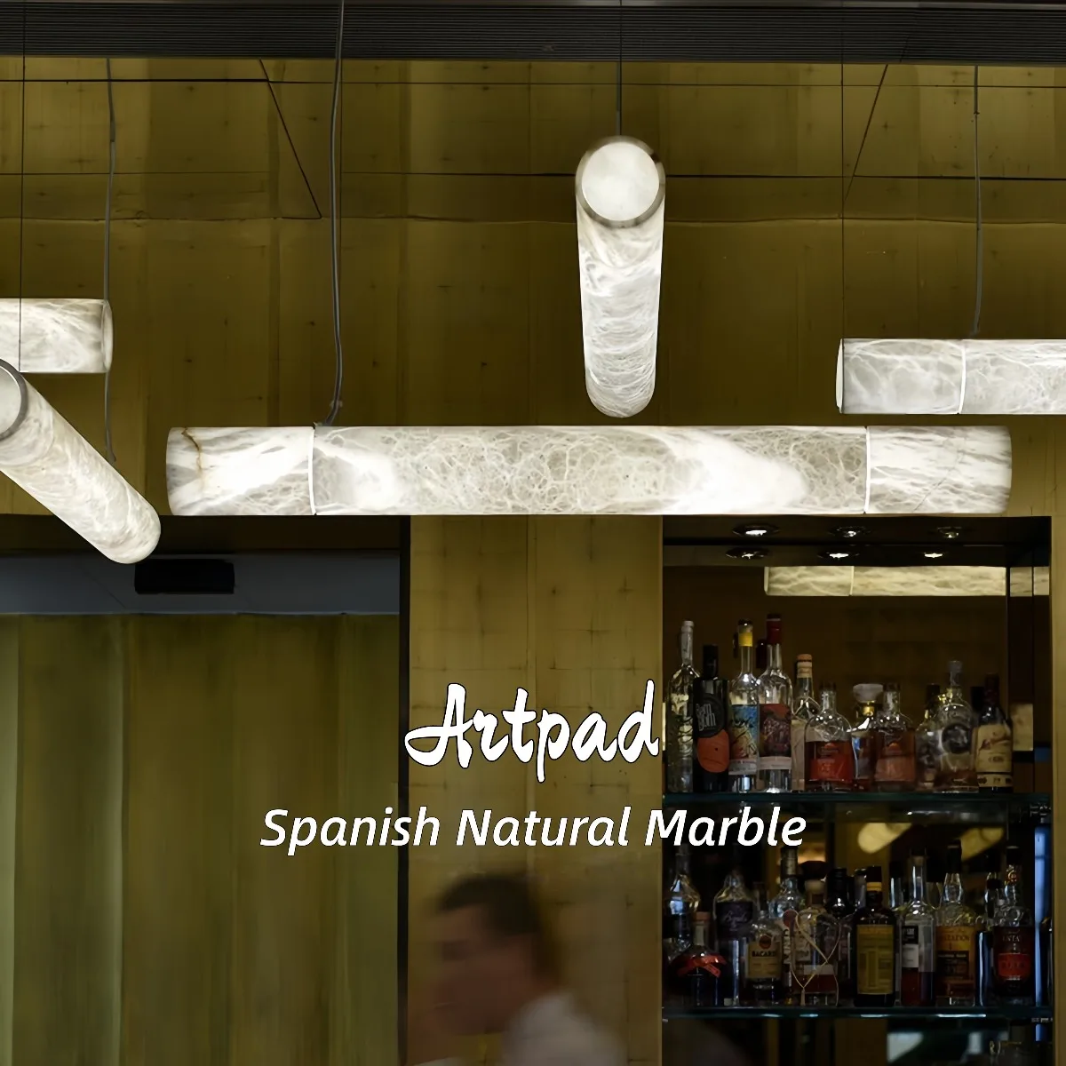 

Modern 120cm Marble Pendant Lights Linear Kitchen Island Decor Lamp for Dining Room Table Bar Cafe Marble Ceiling Hanging Light