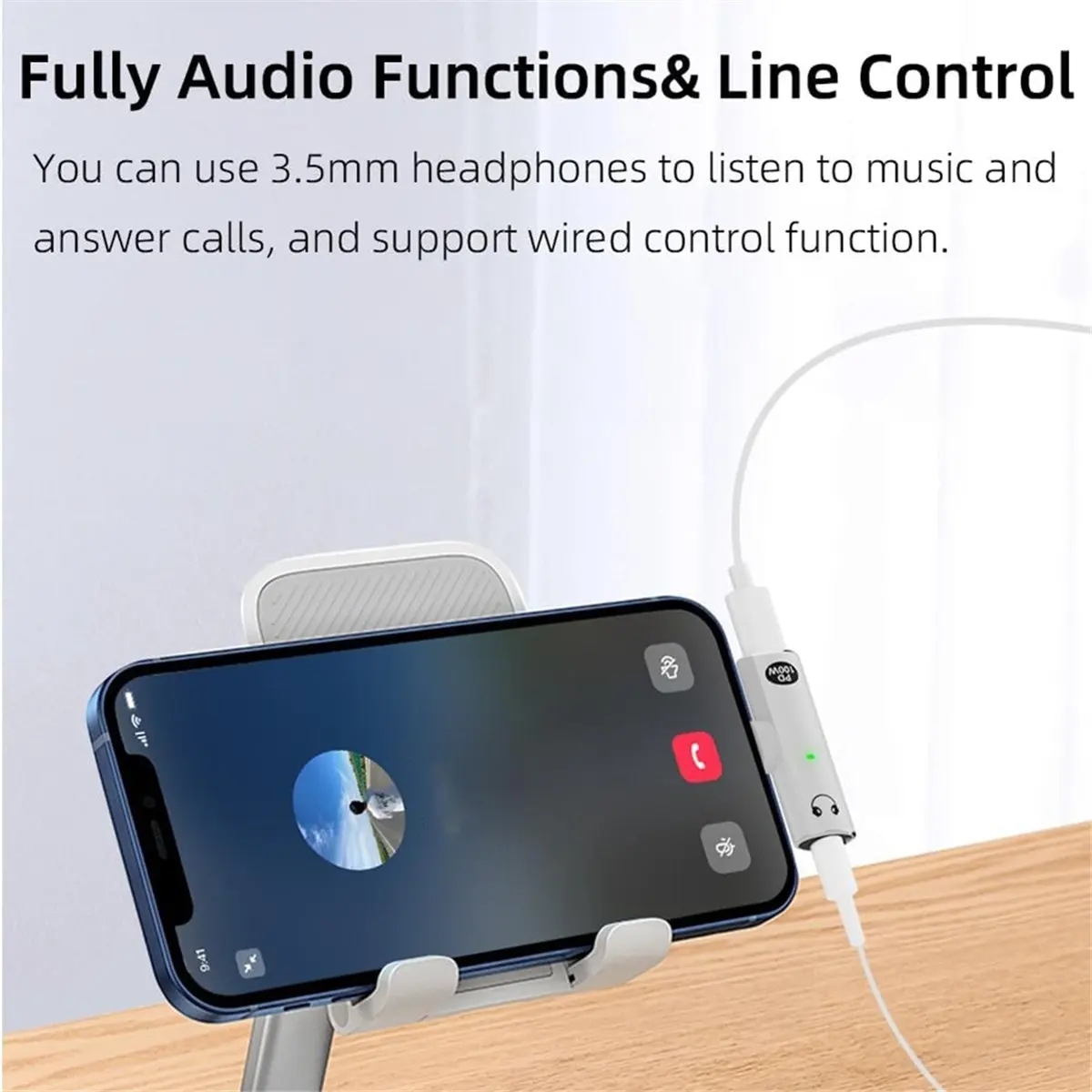 USB C to Audio Jack Adapter with 100W Fast Charging,2-in-1 USB C to 3.5mm Female Headphone for Type C Interface Series,B-TCES