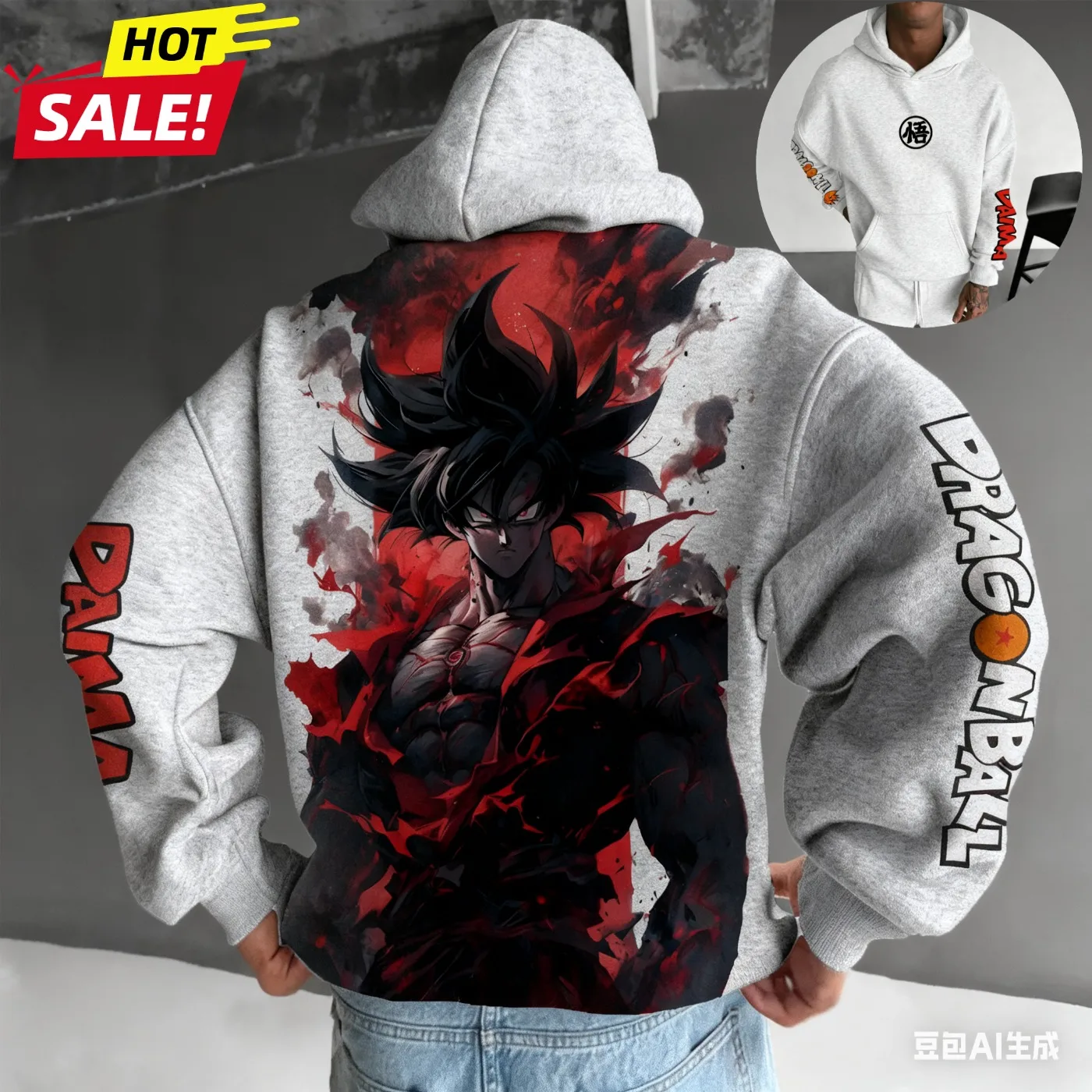 Son Goku Dragon Ball Saiyan Harajuku Fall Winter Men Hooded Sweatshirt Street Retro Women Oversized Hoodie Long-Sleeve Unisex