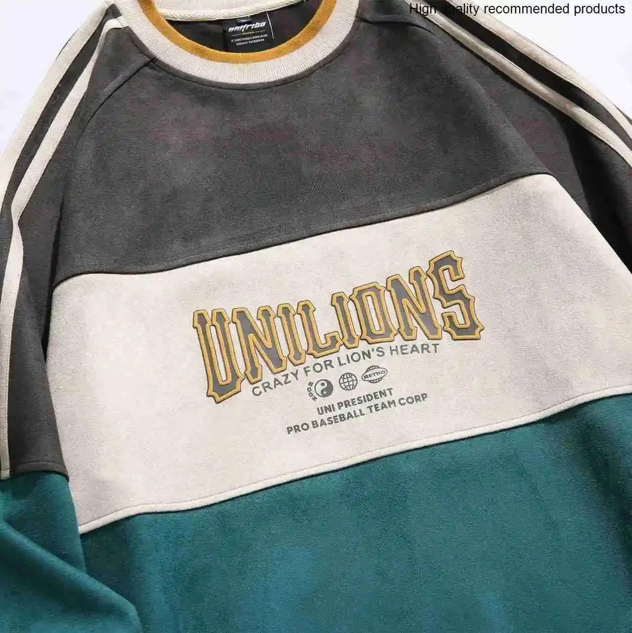 트렌디한 스웨이드 긴팔 스웨트셔츠 봄 커플 스포츠 풀오버 남성용 아메리칸 스타일, 내셔널 트렌드 올 매치 캐주얼 탑 남성