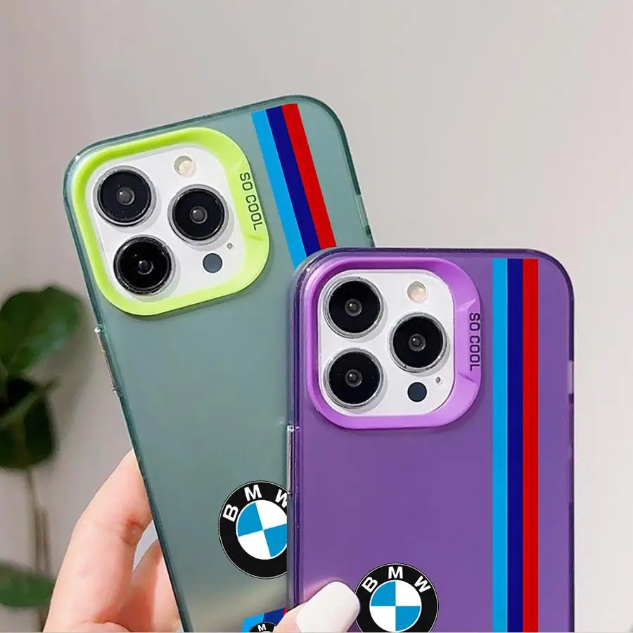 Red Blue Line Bbmm Ww Sport Car Phone Case for Apple iPhone 16 15 Pro Max 14 Plus Bumper Capa Cover